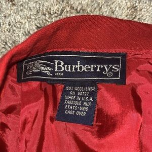 Vintage Burberrys bright red wool pleated skirt, GREAT condition!